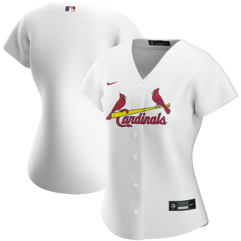 2020 MLB Women St. Louis Cardinals Nike White Home 2020 Replica Jersey 1